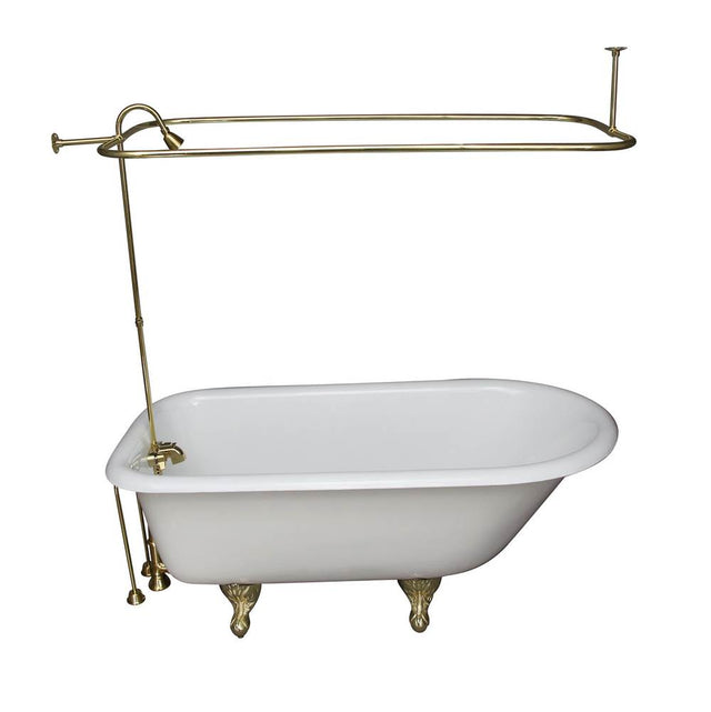 Barclay - Tub Kit 67'' CI Roll Top,Shower Unit, Supplies Drain-PB - Polished Brass