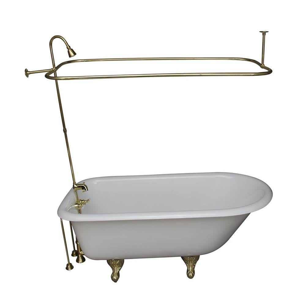 Barclay - Tub Kit 67'' CI Roll Top,Shower Unit, Supplies, Drain-PB - Polished Brass