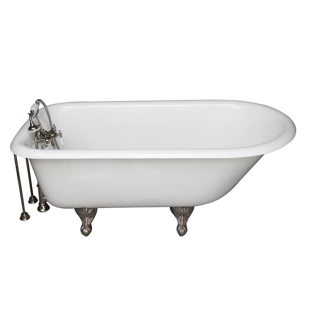 Barclay - Tub Kit 67'' CI Roll Top, Tub Filler, Supplies, Drain-PN - Polished Nickel