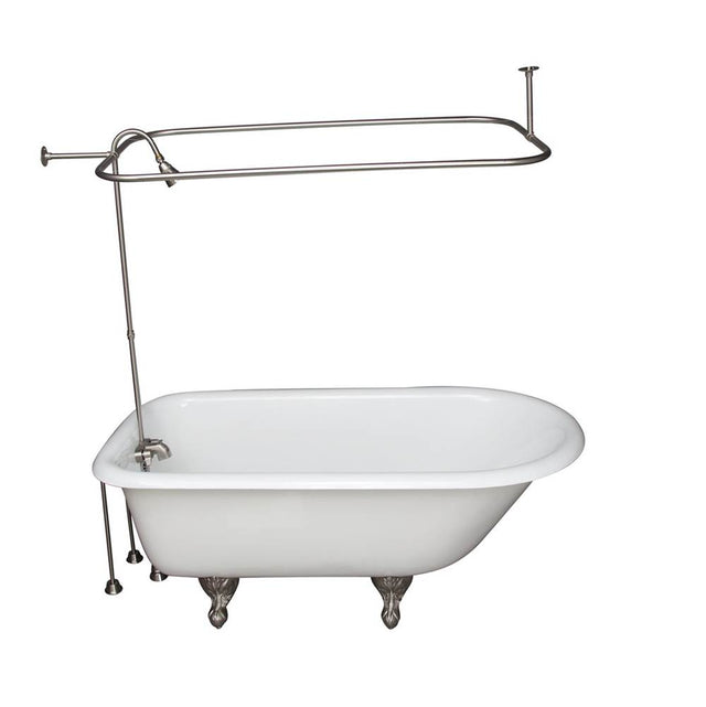 Barclay - Tub Kit 67'' CI Roll Top,Shower Unit, Supplies, Drain-BrNkl