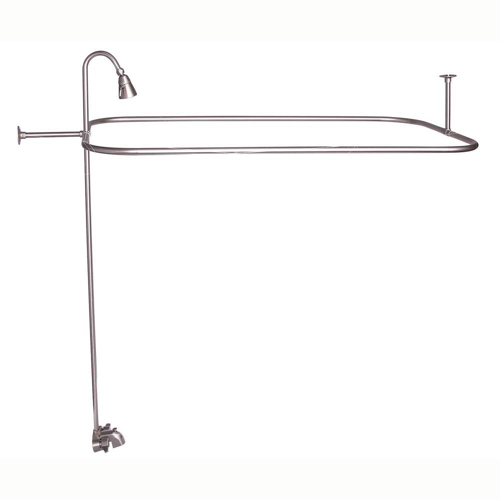 Tub Kit 67'' CI Roll Top,Shower Unit, Supplies, Drain-BrNkl