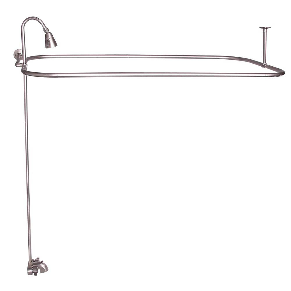 Tub Kit 67'' CI Roll Top,Shower Unit, Supplies, Drain-BrNkl