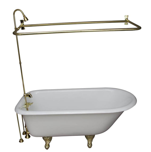 Barclay - Tub Kit 55'',CI Roll Top,Shwr Unit,Supplies,Drain-PB - Polished Brass