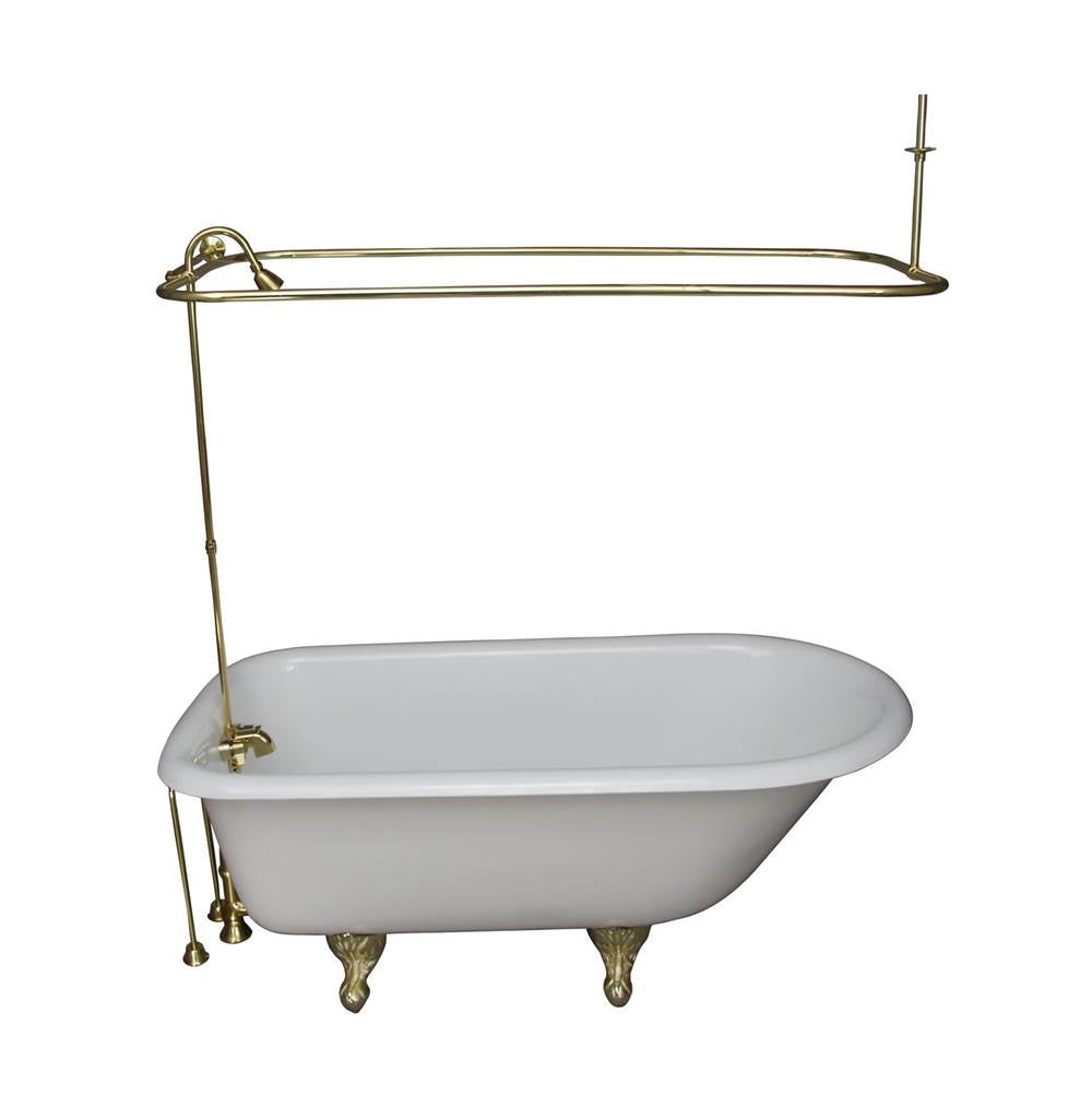 Barclay - Tub Kit 55'',CI Roll Top,Shwr Unit,Supplies,Drain-PB - Polished Brass