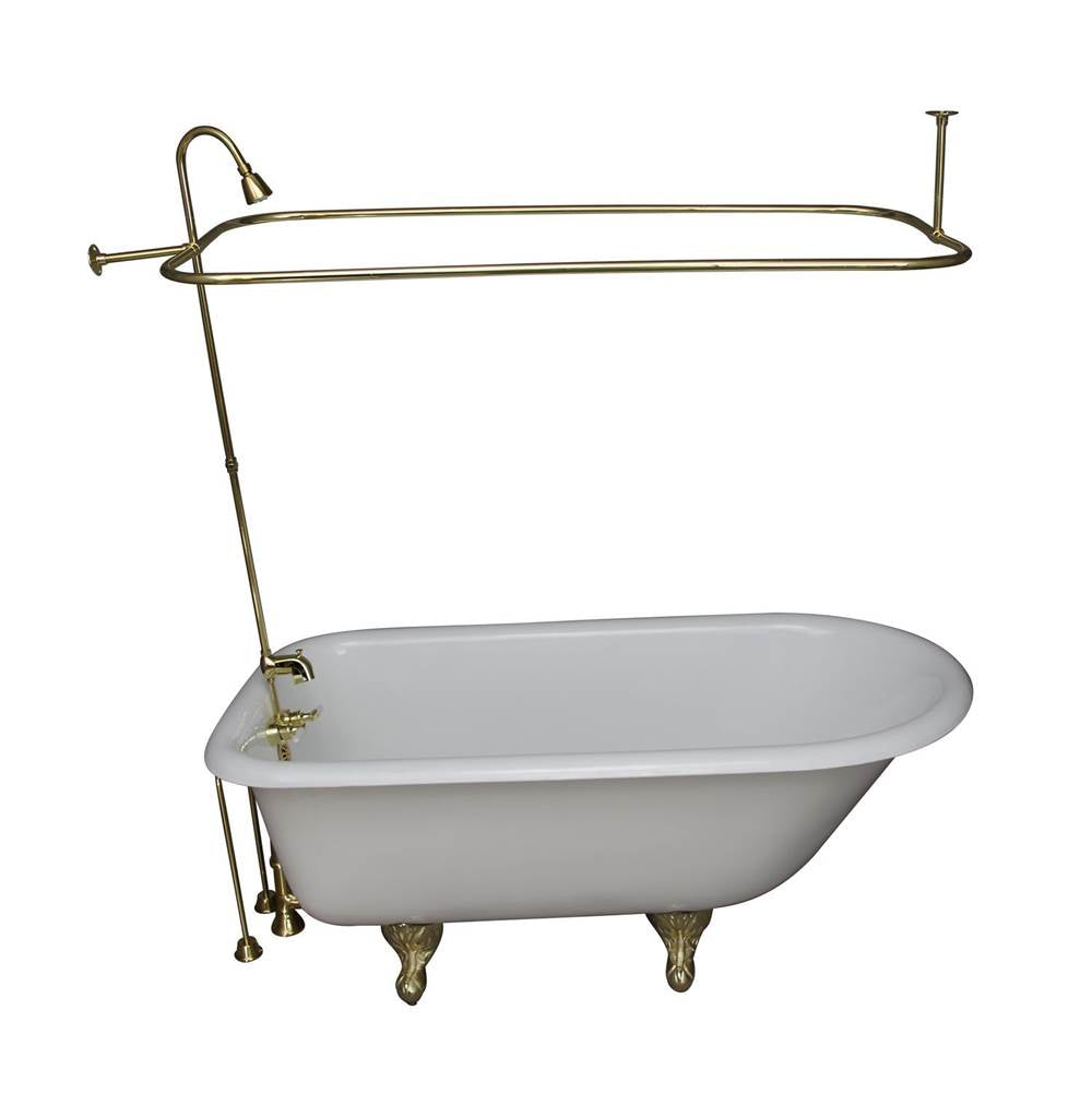Barclay - Tub Kit 55'',CI Roll Top,Shwr Unit,Supplies,Drain-PB - Polished Brass