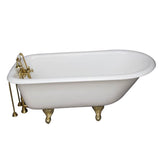 Barclay - Tub Kit 55'',CI Roll Top, Tub Filler,Supplies,Drain-PB - Polished Brass