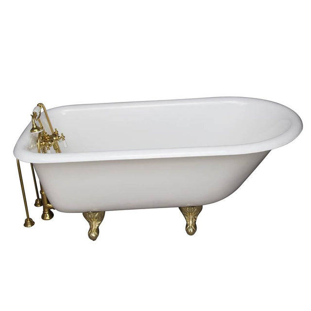 Barclay - Tub Kit 55'',CI Roll Top, Tub Filler,Supplies,Drain-PB - Polished Brass