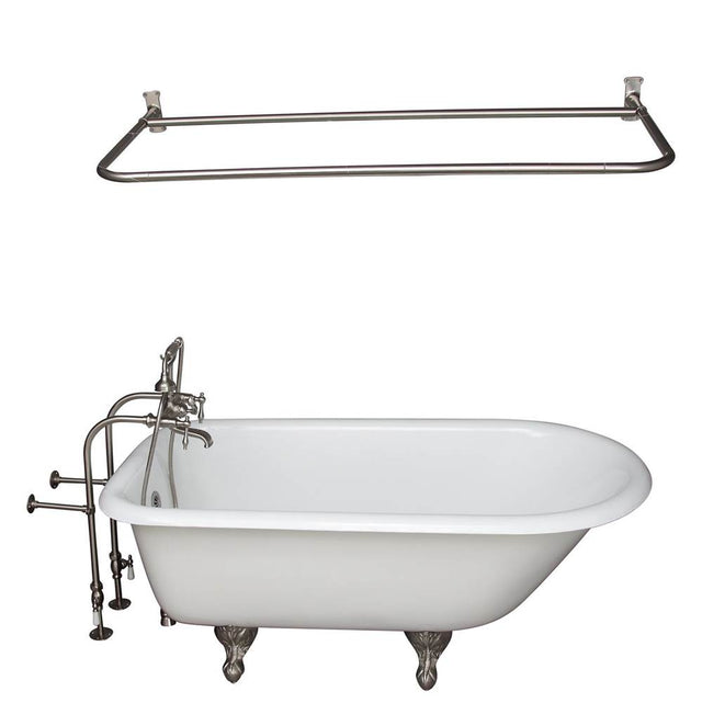 Barclay - Tub Kit 60'' CI Roll Top,Filler ShwrRd, Supplies, Drain-BrNkl