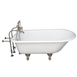 Barclay - Tub Kit 60'' CI Roll Top,Tub Filler,Supplies, Drain-BrNkl