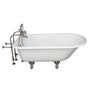 Barclay - Tub Kit 67'' CI Roll Top, Tub Filler, Supplies, Drain-BrNkl