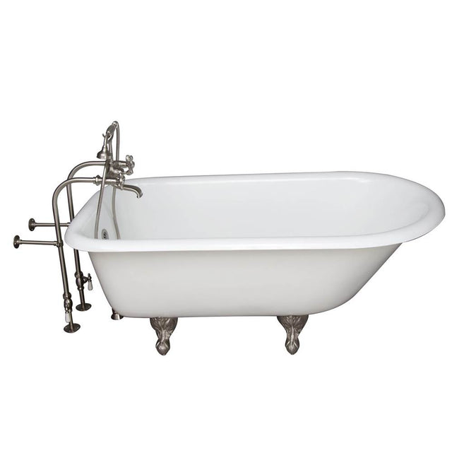 Barclay - Tub Kit 67'' CI Roll Top, Tub Filler, Supplies, Drain-BrNkl