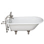 Barclay - Tub Kit 67'' CI Roll Top, Tub Filler, Supplies, Drain-BrNkl
