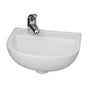 Barclay - Compact 380 Wall Hung Basin  1 Hole on Left - White - White