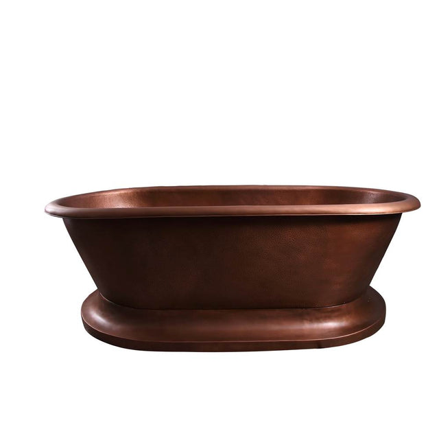 Barclay - Somerset Dbl Roll Top, w/ Bas 78'', No Faucet Holes - Antique Copper
