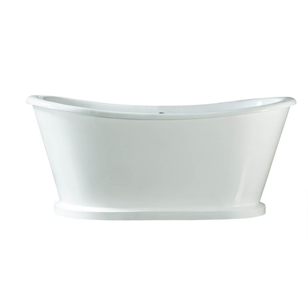 Barclay - Raynor Cast Iron Bateau tub 66 No Faucet Holes, White - White