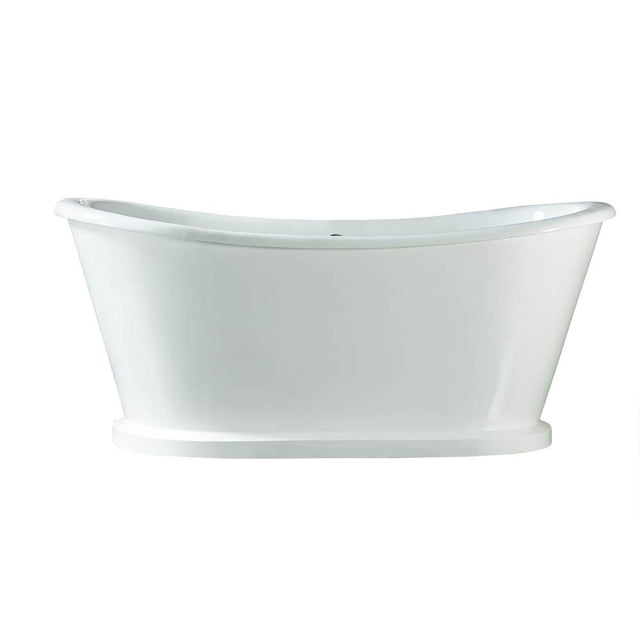 Barclay - Raynor Cast Iron Bateau tub 66 No Faucet Holes, White - White