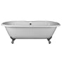 Barclay - Duet Cast Iron Dbl Roll Top WH 67'', 7'' Holes, WH Feet - White