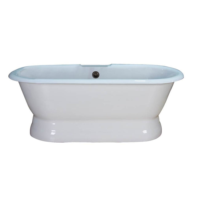 Barclay - Columbus Cast Iron Dbl Roll on Base, WH, 61'', No Holes - White
