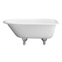 Barclay - Antonio Cast Iron Roll Top WH, 55'', No Holes, WH Feet - White