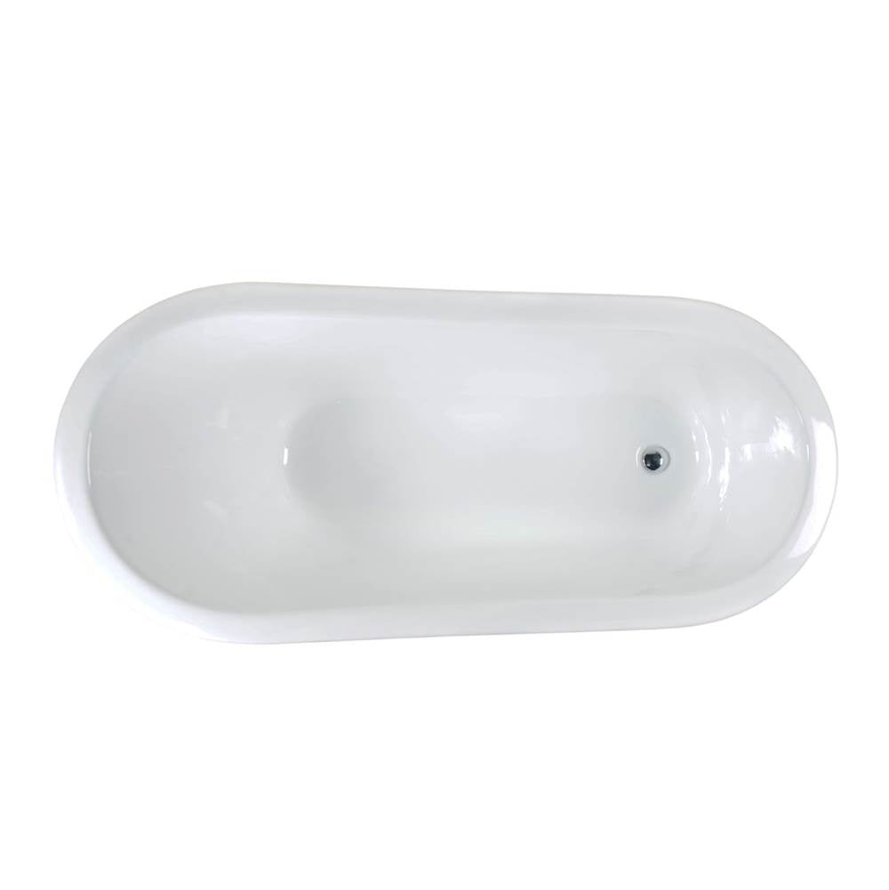 Gavin Cast Iron Slipper 54'' WH 7'' Deck holes, PB Imp Feet