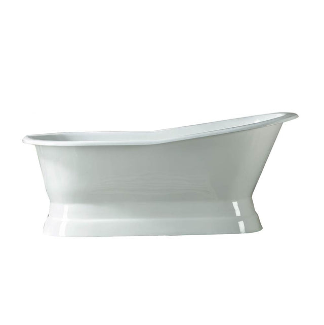 Barclay - Lyndsey Cast Iron Slipper 68 On Base, No Faucet Hole, White - White