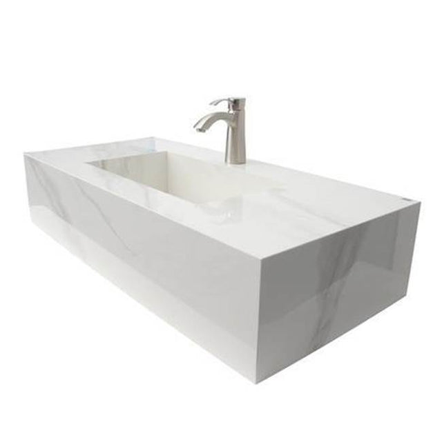 Barclay - Precious 40-5/8'' Porcelain 1- Hole,WallHung,w/Drain Carrara - Carrara