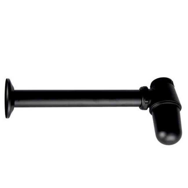 Barclay - Lavatory Trap with Wall Flange Matte Black - Matte Black