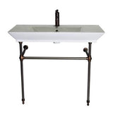 Barclay - Opulence Console 39-1/2'', Rect Bowl, 1-hole, White, PN Stand - Polished Nickel