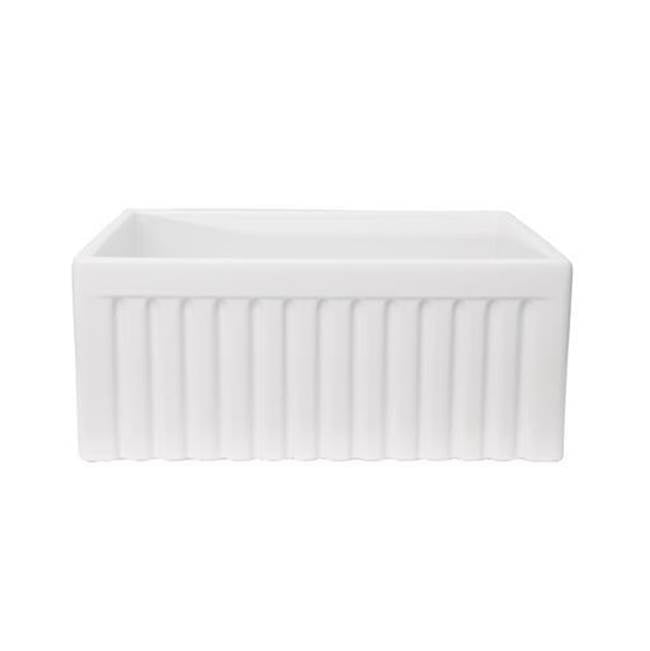 Barclay - Carthage 36'' Fluted Single Bowl,Center Drain, White - White