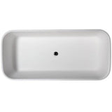 Tristan 71'' BARstone Freestanding Tub, White Matte