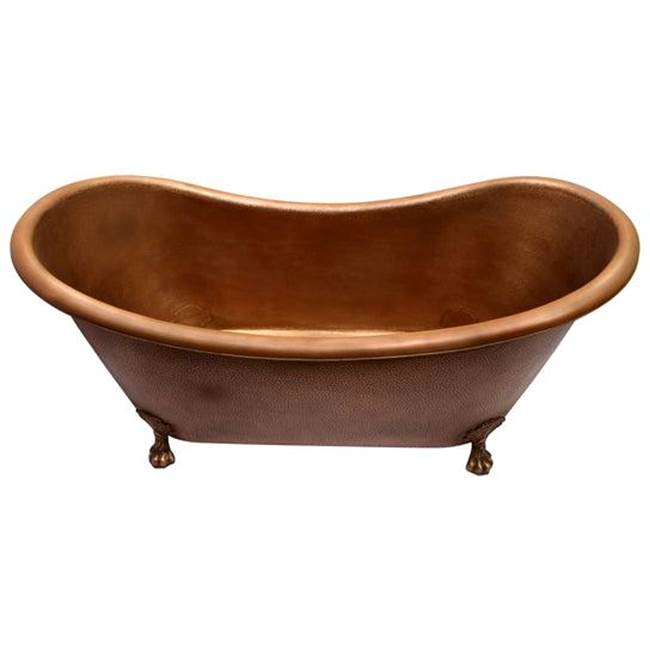 Celana 68'' DBL Slipper Copper Tub,ClawFoot AC,Antique Copper