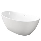 Howe 64'' BARstone Freestanding Tub, Matte White, No Holes