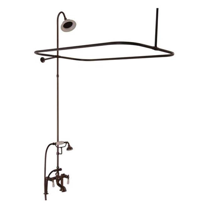 Tub Kit 60'' CI Roll Top, Shwr Unit, Supplies, Drain-Chrome
