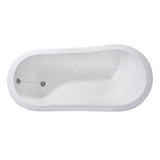 Grayson Cast Iron Slipper WH, 57'', No Holes, BL Feet
