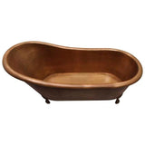 Gitali 68'' Slipper Copper Tub, ClawFoot, Antique Copper