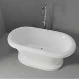 Carrie 57''Acrylic Dbl Roll on Base, White, 7'' Deck Holes