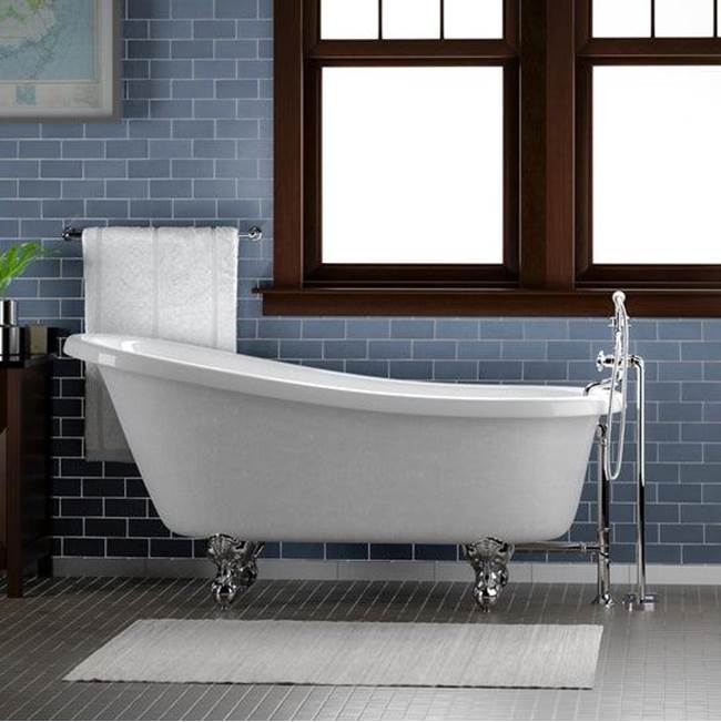 Imogene Acrylic Slipper Tub WH 67'', No Holes, BL Feet