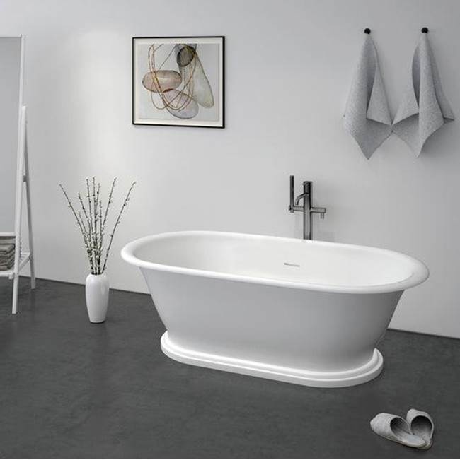 Winslow 66'' BARstone Freestanding Tub w/Integrated Base,Matte WH
