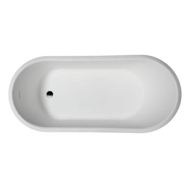 Becki 67'' Freestanding DBL Slipper BARstone Tub ,Matte WH
