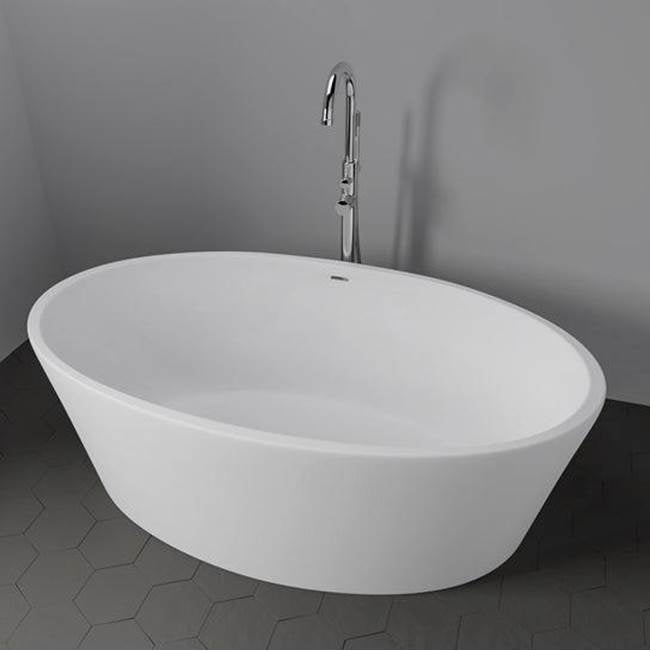 Magnus BARstone Oval, 63'', No Faucet Holes, White Matte