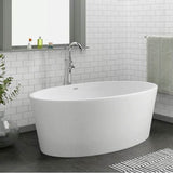 Magnus BARstone Oval, 63'', No Faucet Holes, White Matte