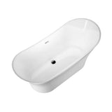 Noreen AC Dbl Slipper Tub 69'' WH, w/Internal Drain Pipe, BN