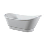 Becki 67'' Freestanding DBL Slipper BARstone Tub ,Matte WH