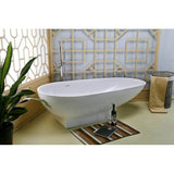 Carlyle BARstone Oval Tub, WH 70'', No Holes, w/ OF and Drain