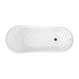 Malinda 65'' Acrylic FS Slipper Tub, w/Internal Drain Pipe,ORB