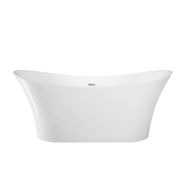 Noreen AC Dbl Slipper Tub 69'' WH, w/Internal Drain Pipe, BN