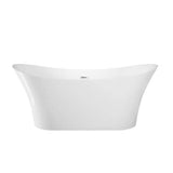 Noreen AC Dbl Slipper Tub 69'' WH, w/Internal Drain Pipe, BN
