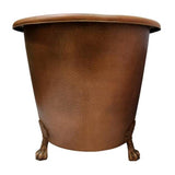 Panya 68'' Roll Top Copper Tub, ClawFoot PB,Antique Copper