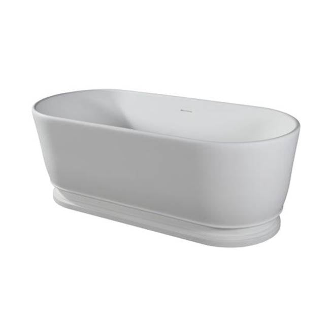 Larrissa 63'' Freestanding BARstone Tub, Matte White
