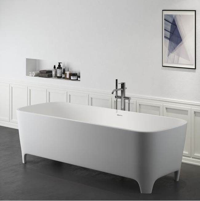 Tristan 71'' BARstone Freestanding Tub, White Matte